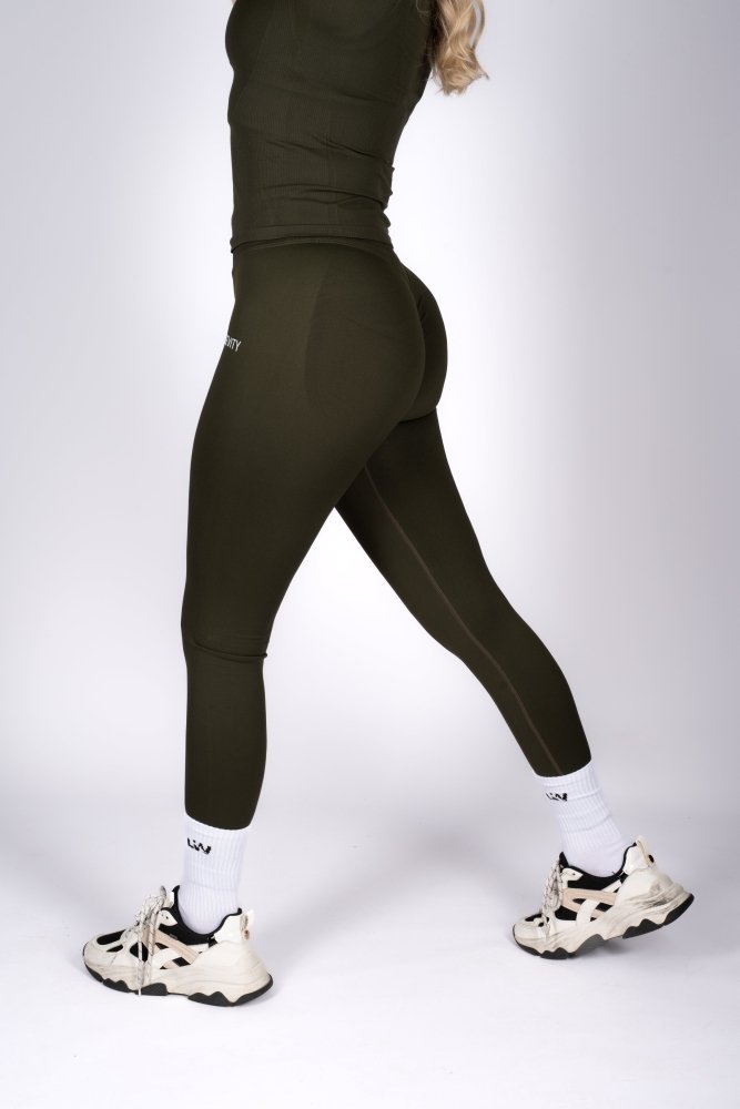 S Soft Army Green Leggings with | Longevitywear