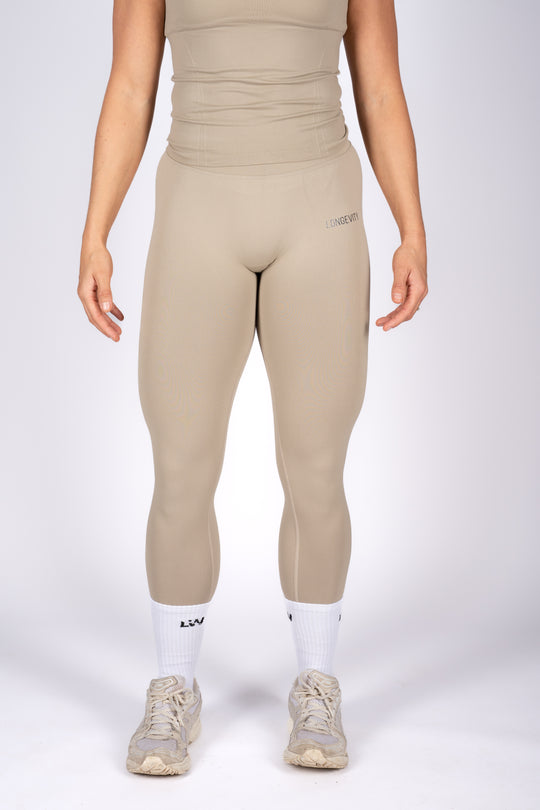 soft ivory leggings high waist front