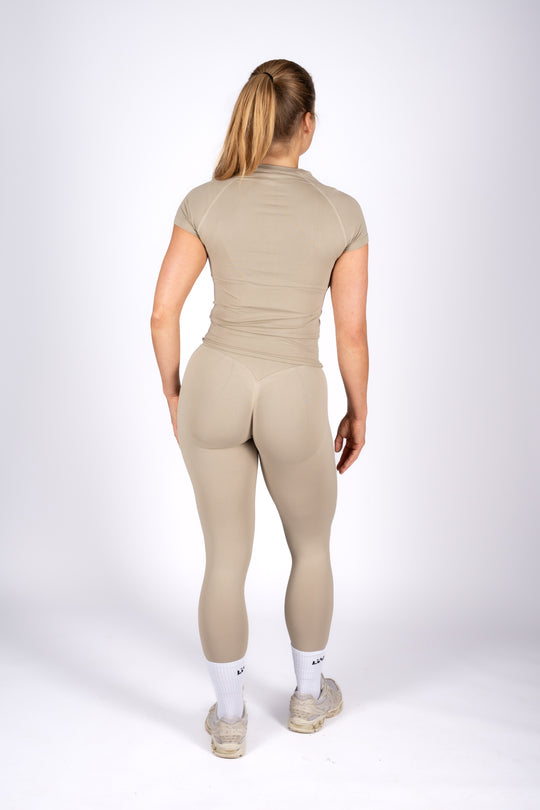 soft ivory t-shirt matching activewear 