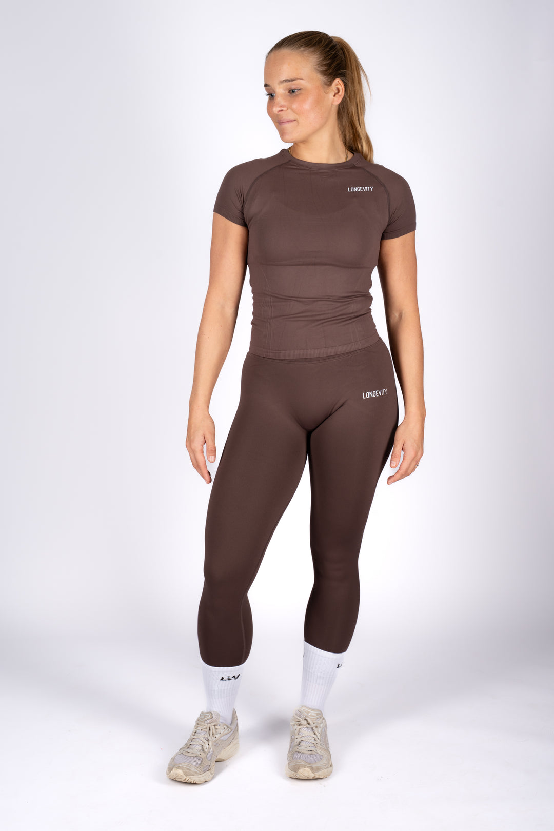 soft brown leggings set outfit