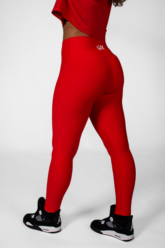 Ribbed Legging red