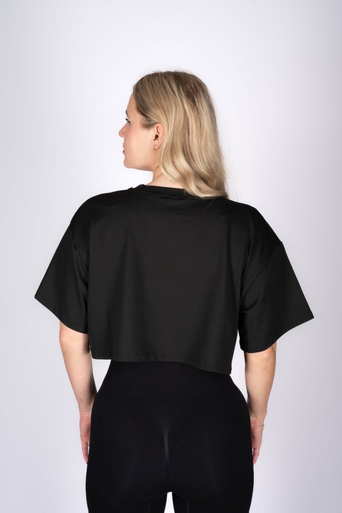 S Basic Black Crop Top with | Longevitywear